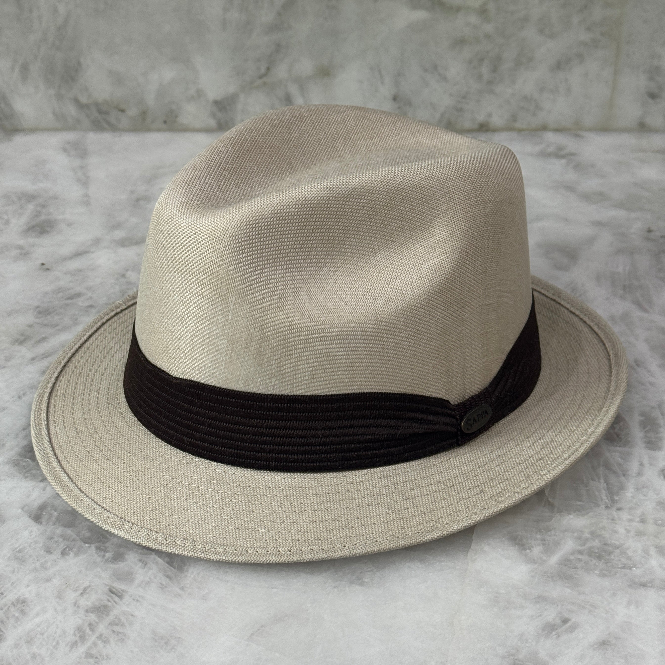 Mia - Beige Structured Linen Fedora