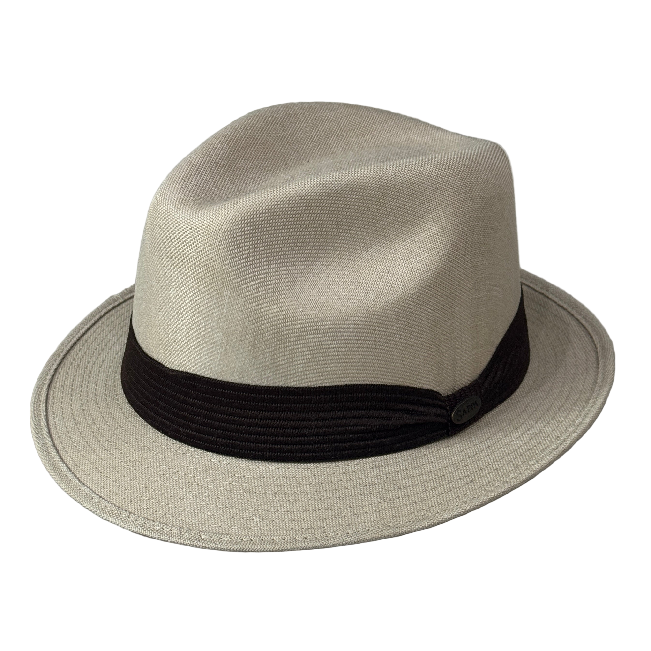 Mia - Beige Structured Linen Fedora
