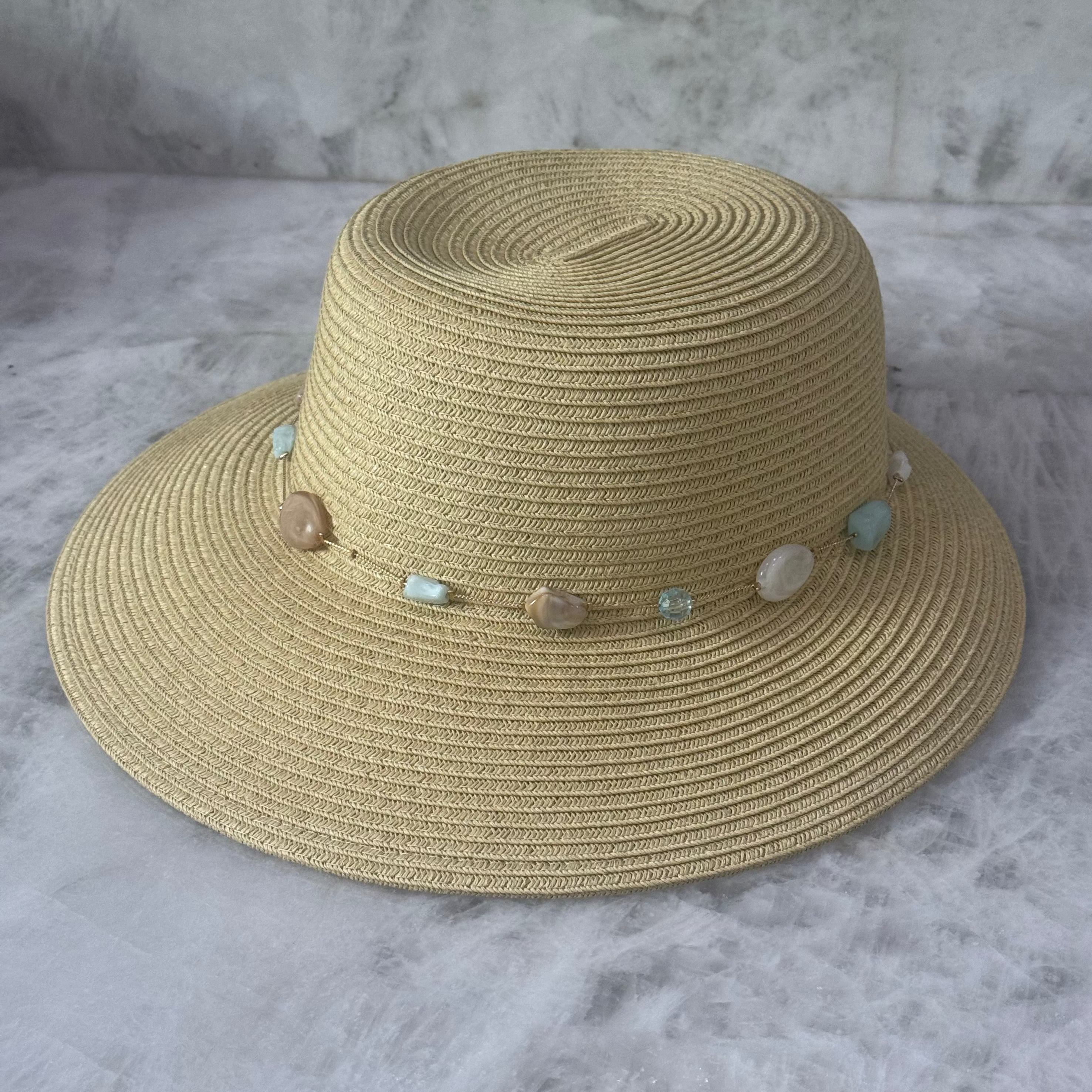 Marbella – Gemstone Trim Sun Hat