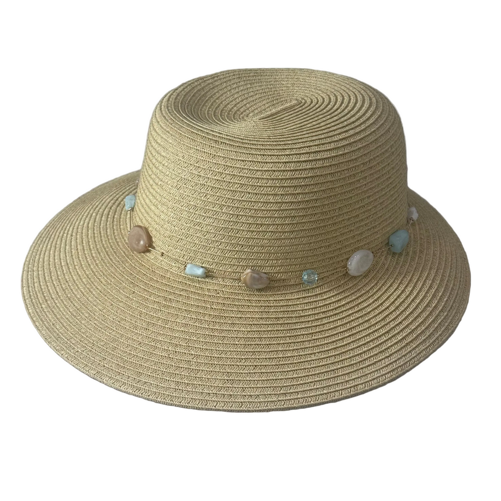 Marbella – Gemstone Trim Sun Hat