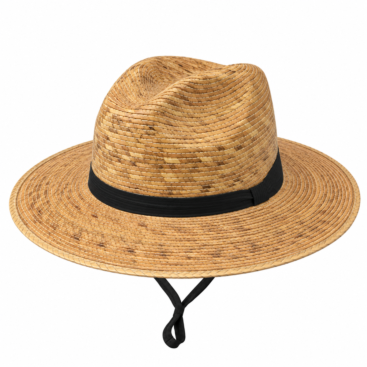 Bahía – Palm Wide Brim Hat with Chin Cord, diagonal product view on a white background.