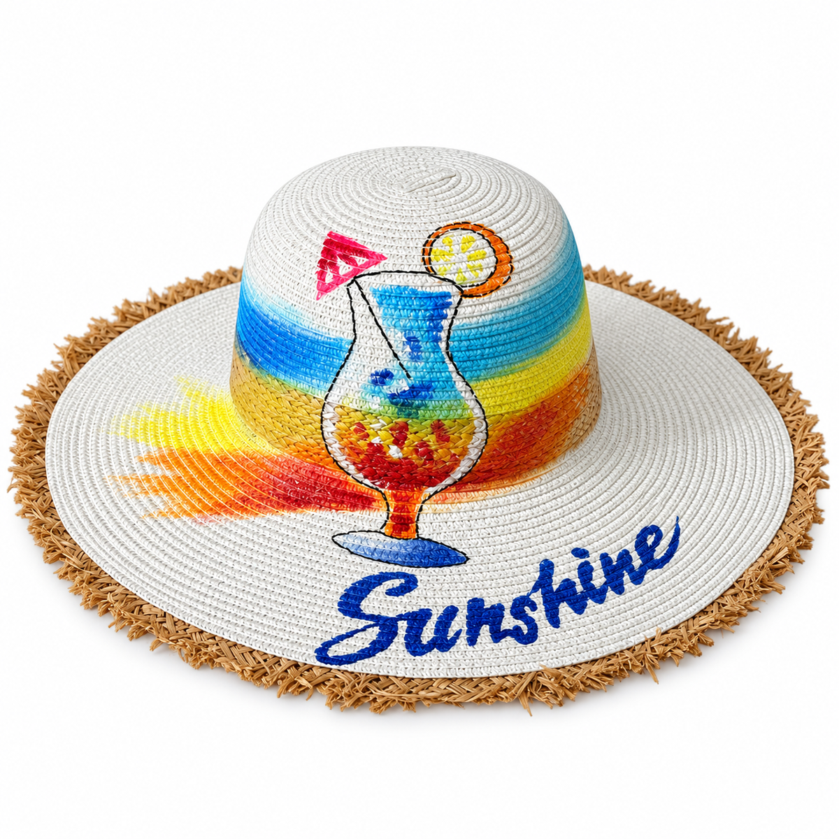 Eli - Wide Brim Floppy Sun Hat on a white background