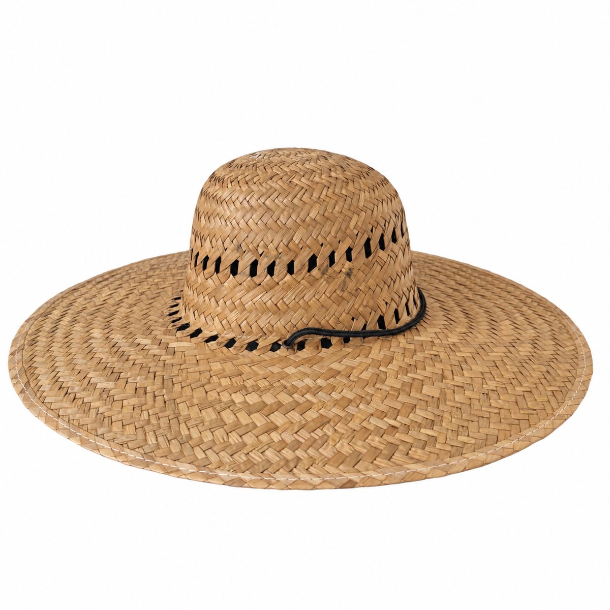 Gardenia - Palm Oversize Hat, natural palm hat on a white background with even lighting.