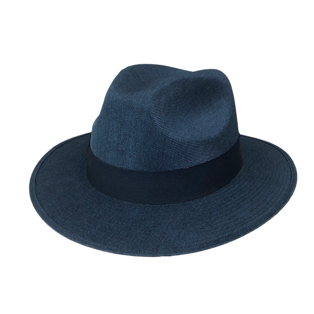 Collins - Structured Blue Linen Panama-style