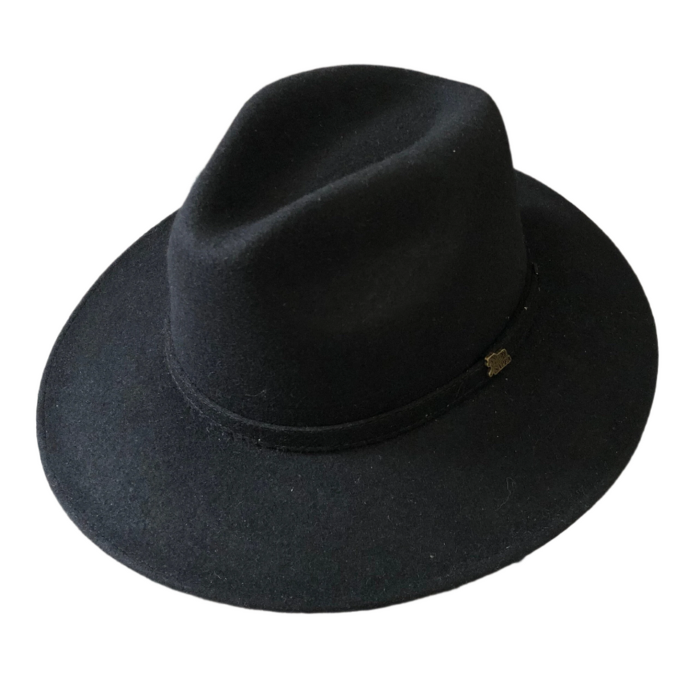 Zermatt - Black Wool Fedora & Panama Hat