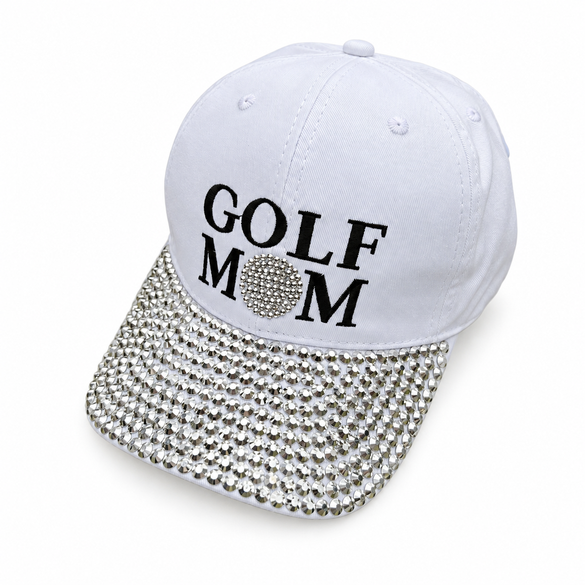 Erika - Rhinestone Sports Mom Cap shown on a white background