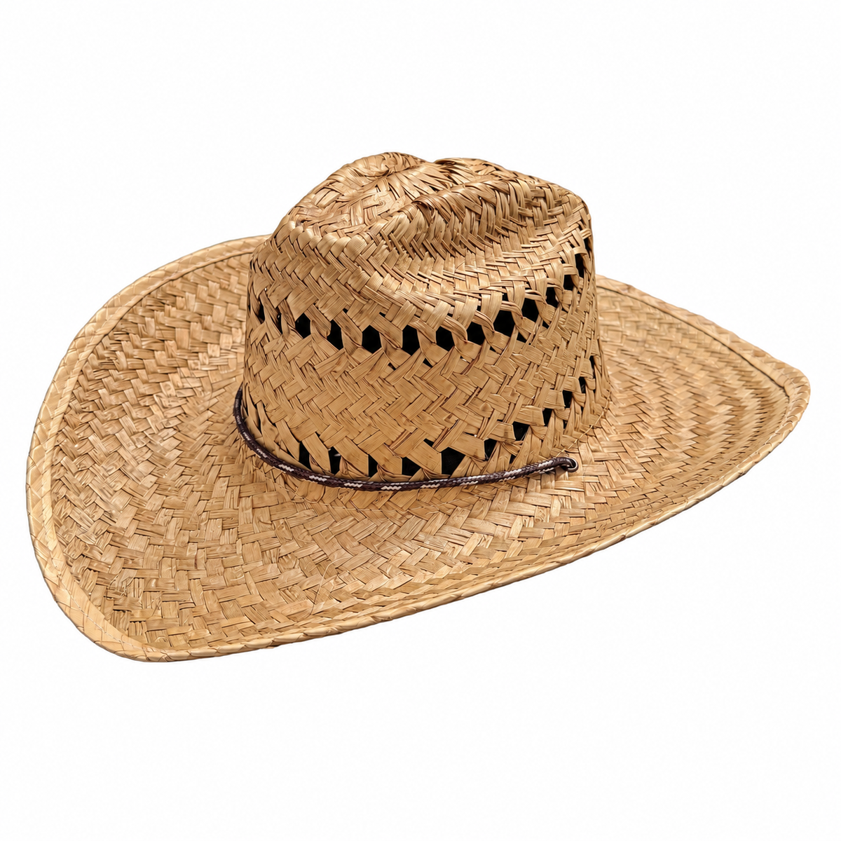 Julian - Palm Up Brim Hat, natural palm hat on a white background with even lighting.