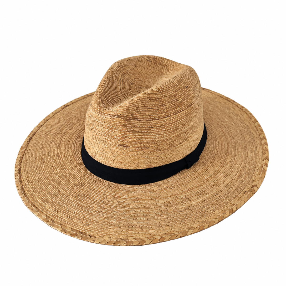 Oswaldo - Palm Hat, natural palm hat on a white background with even lighting.