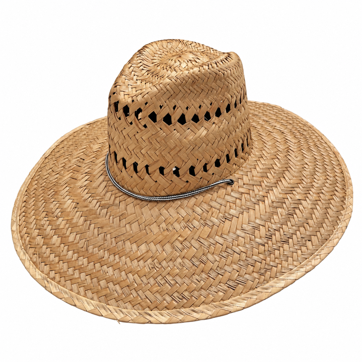 Pedro - Palm Oversize Hat, natural palm hat on a white background with even lighting.