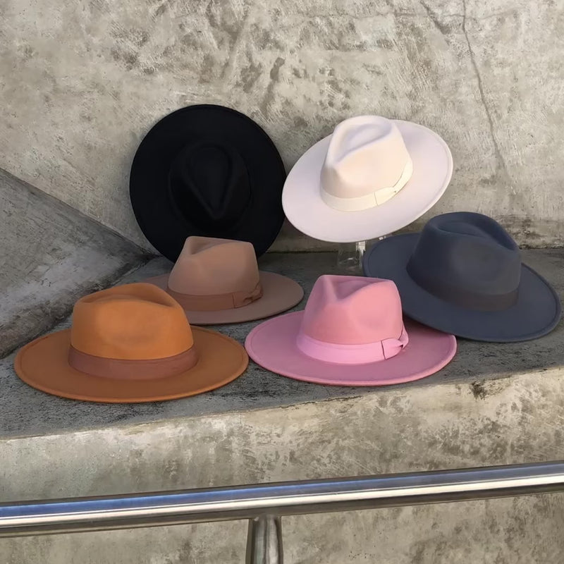 Video de Dion - Vegan Felt fedora with Grosgrain Band, vista del sombrero