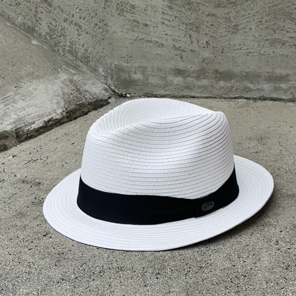 Load video: Lira - White Fedora with Black Band