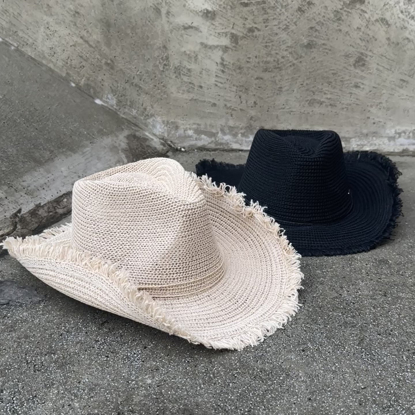Load video: Noa - Frayed Edge Boho Cowboy Hat