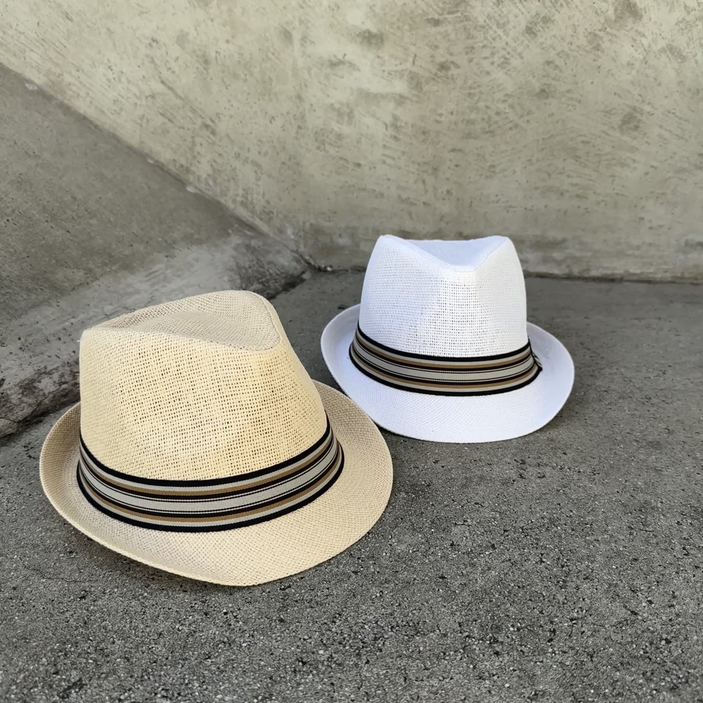 Load video: Emiliano - Kids&#39; Striped Fedora