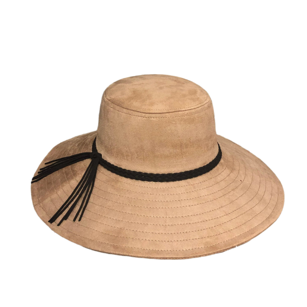 Nelly - Faux Suede Wide Brim Hat