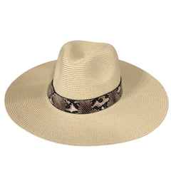 Nahla - Wide Brim Hat with Snakeskin Band