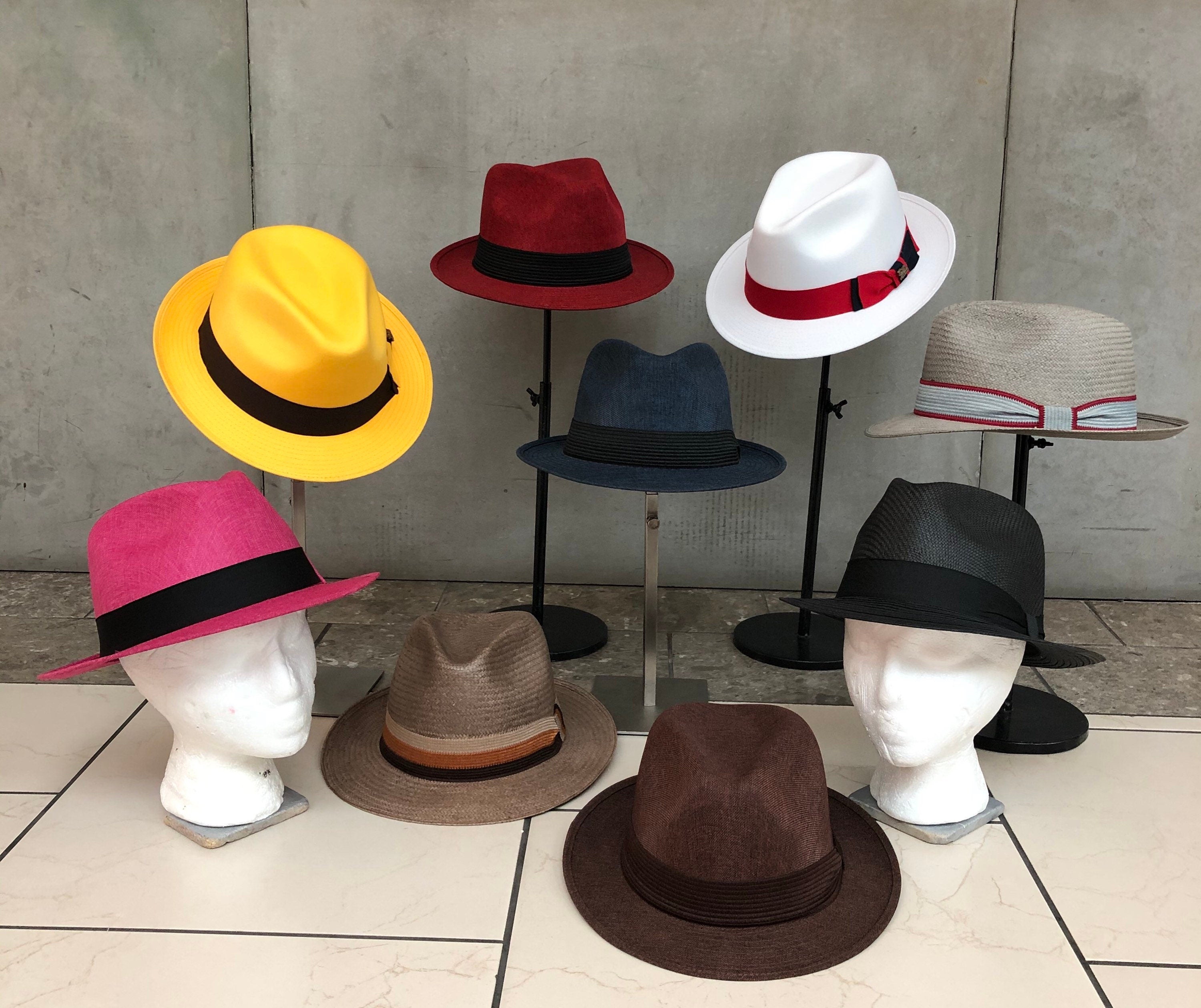 Orange Linen  Fedora Hat