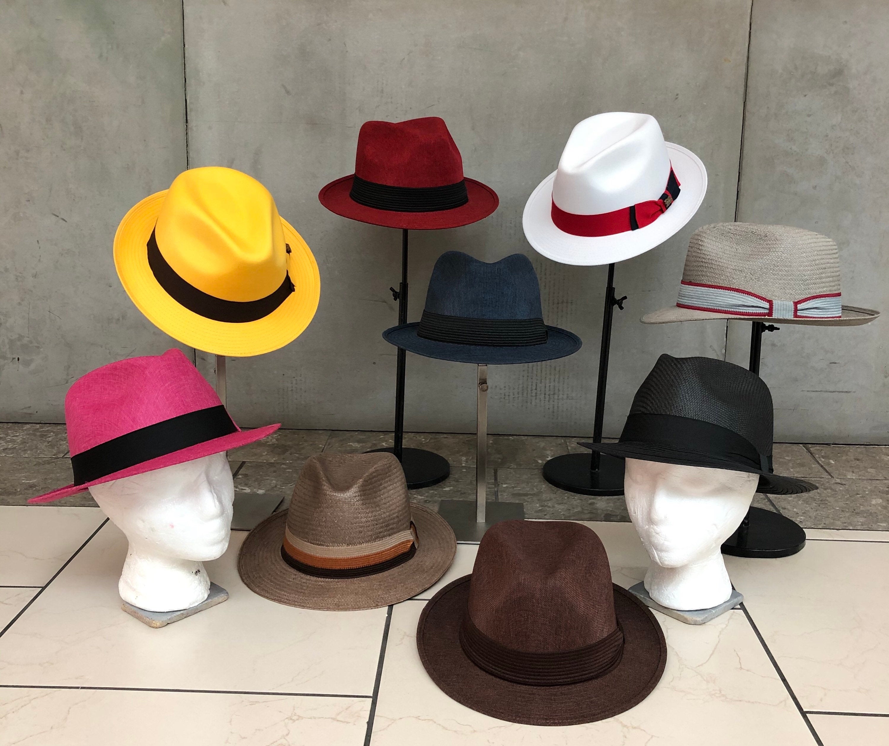 Hot Pink Linen Fedora Hat