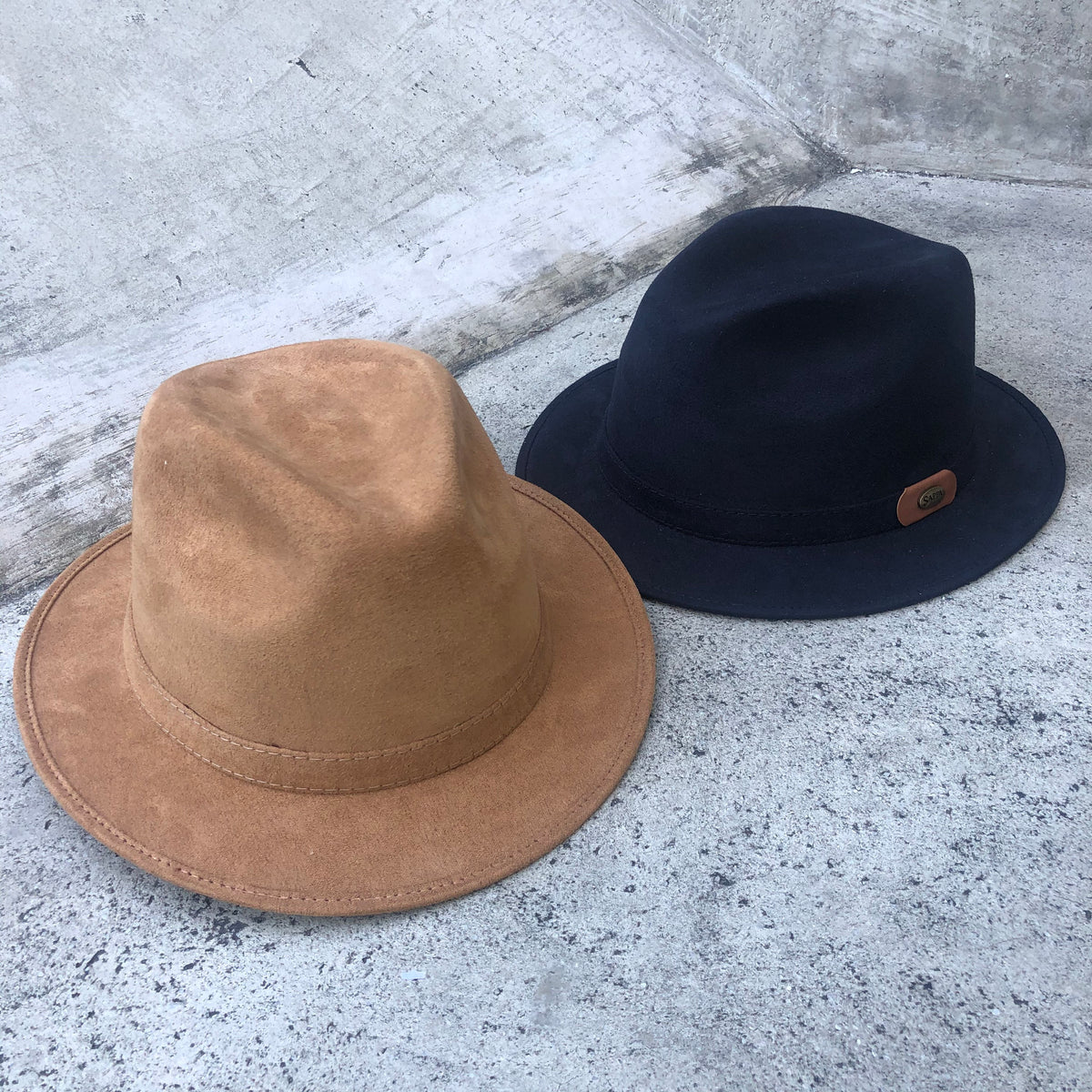 Boreal Polaris short-brim fedoras in tan and black.