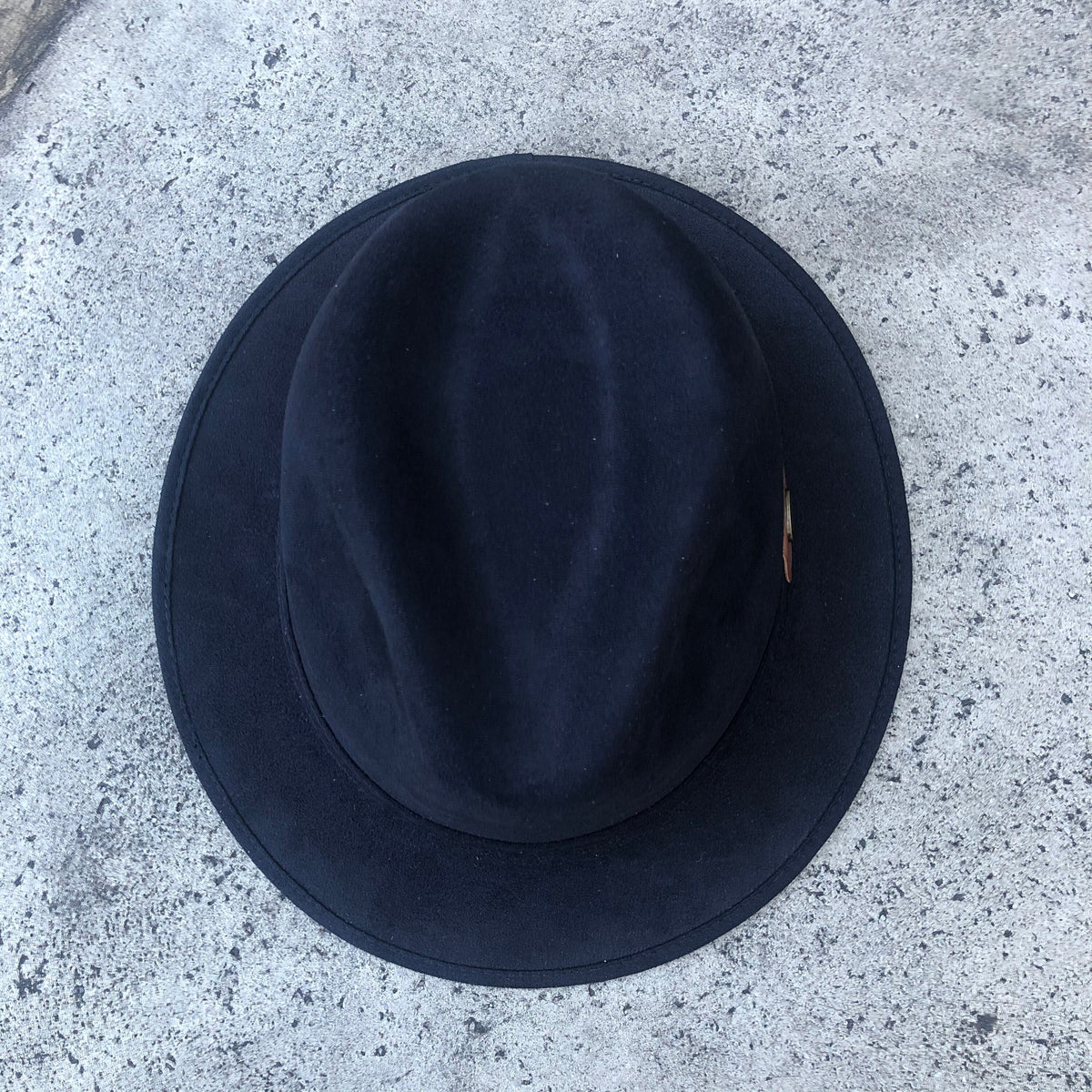 Top view of Boreal Polaris black fedora.
